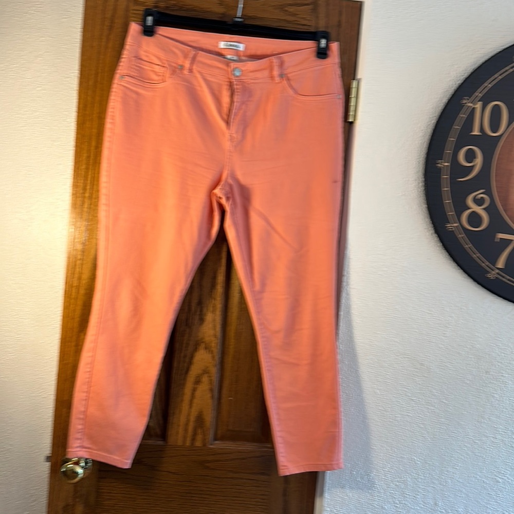 Peach pink jeans